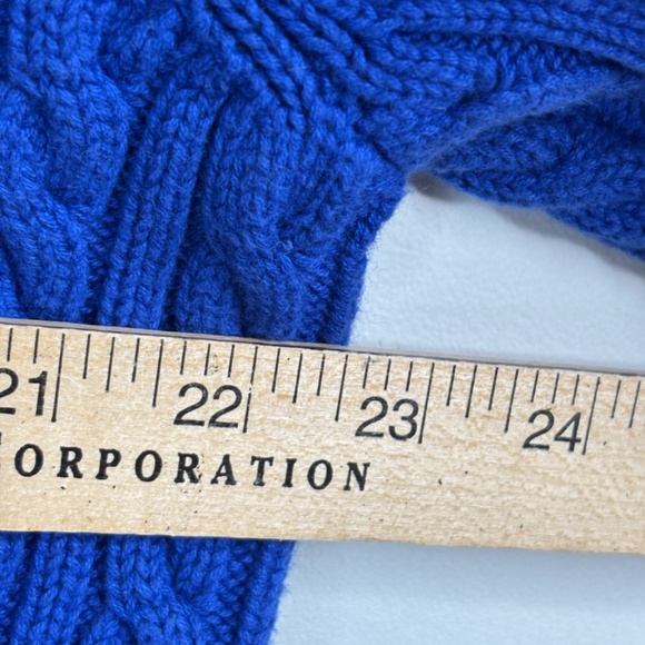 Lauren Ralph Lauren Christmas Cable Knit Sweater PS Blue Crest Crewneck Pullover - Picture 7 of 9